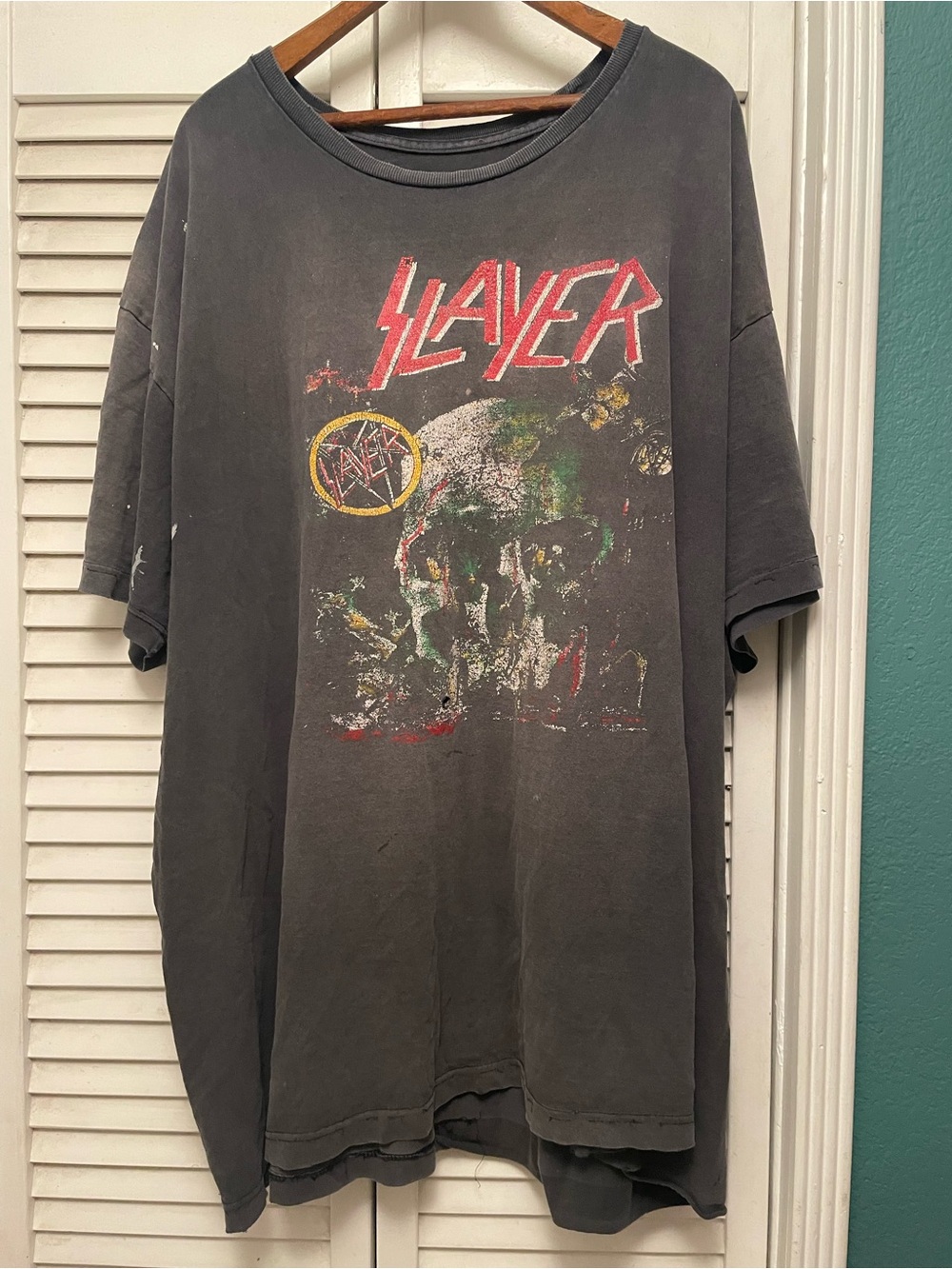 Slayer ragged Graphic Tee - Black